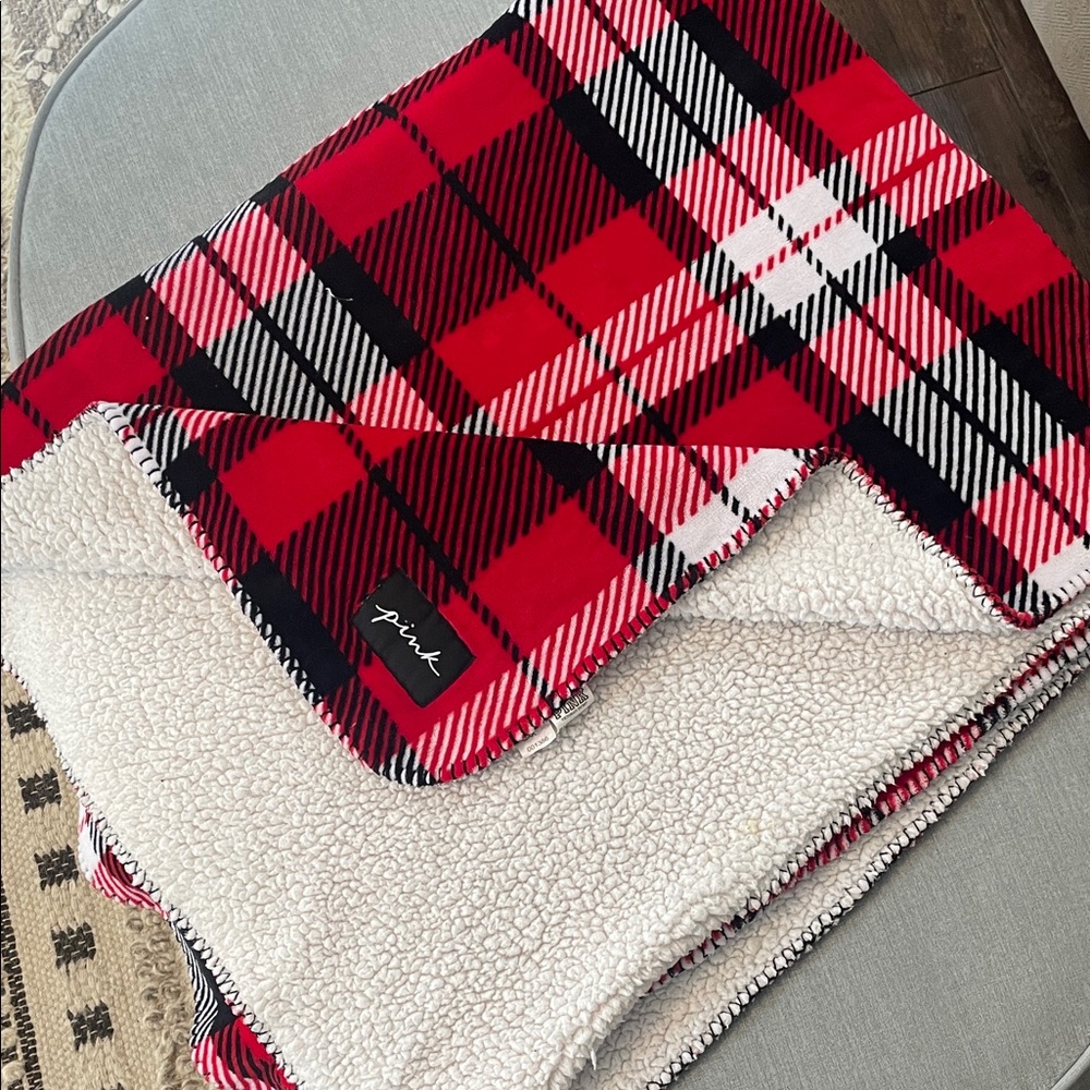 PINK Victoria's Secret Red and Black Plaid Throw